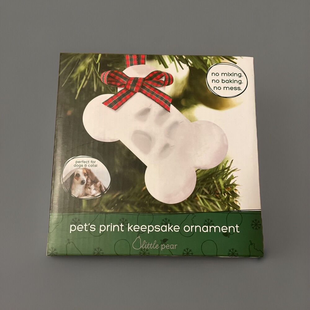 Pearhead Little Pear Dog Paw Print Christmas Ornament Pet Holiday Kit New In Box